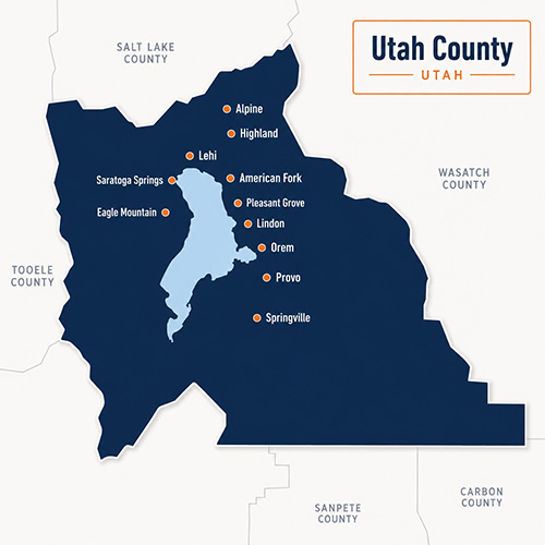Utah County service area map