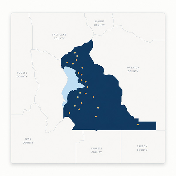 Utah County service area map